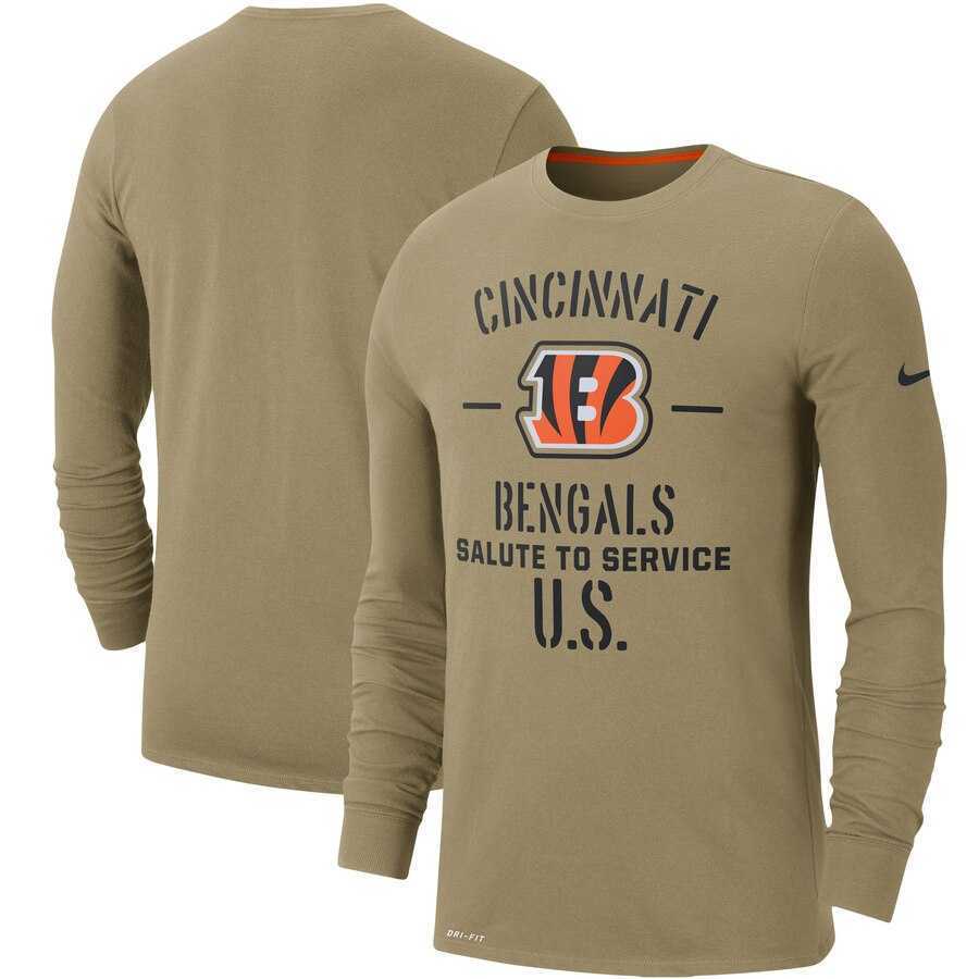 Men's Cincinnati Bengals Nike Tan 2019 Salute to Service Sideline Performance Long Sleeve Shirt,We sell and wholesale Men's Cincinnati Bengals Nike Tan 2019 Salute to Service Sideline Performance Long Sleeve Shirt on line form chian!